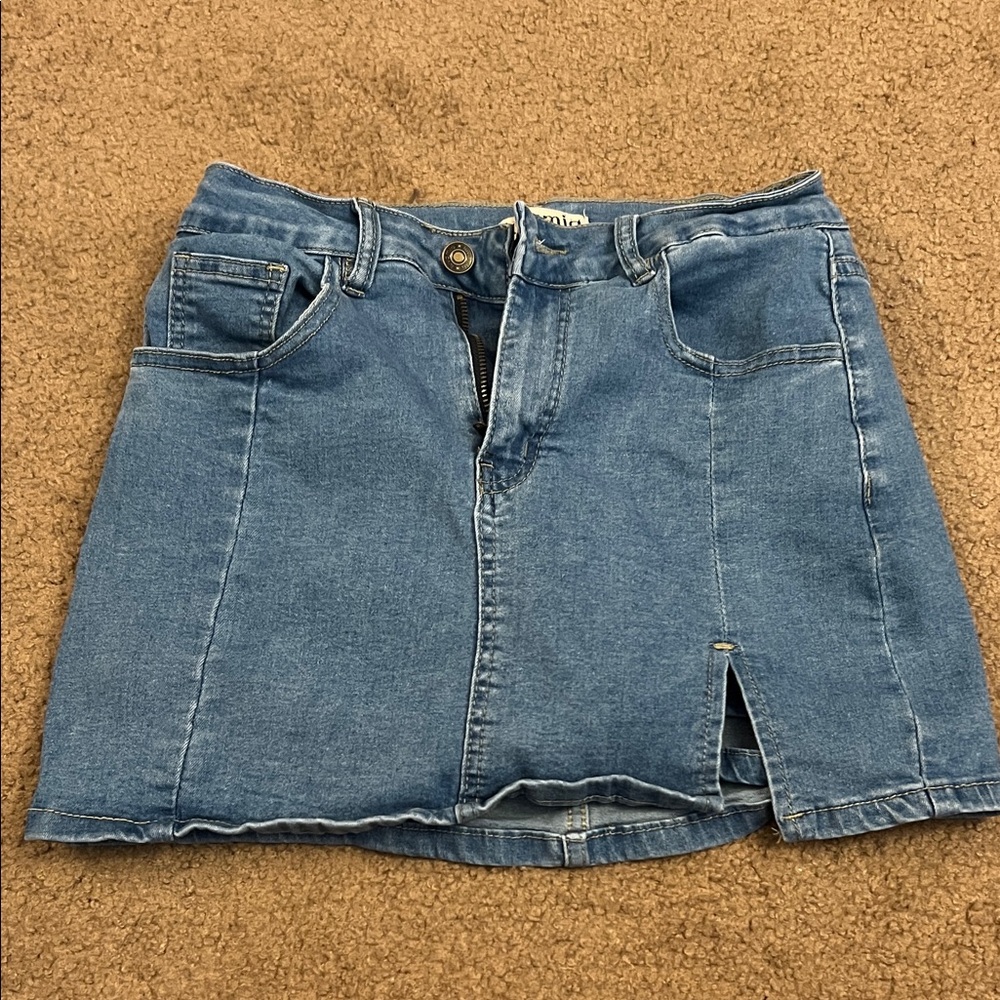 denim skirt with shorts